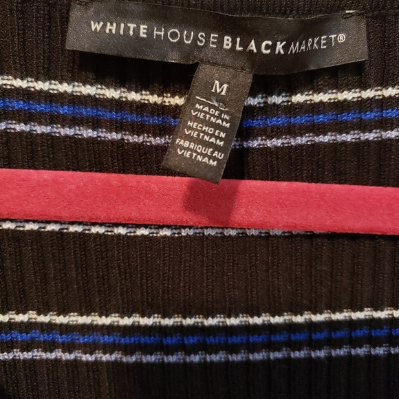 White house black market stripe top flare sleeve NWOT - Picture 2 of 6